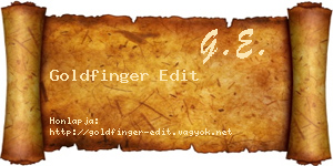 Goldfinger Edit névjegykártya